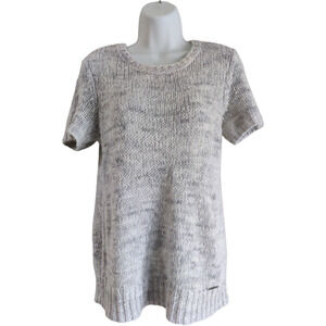 Michael Kors Gray Short Sleeve Knit Sweater Size Large #1318
